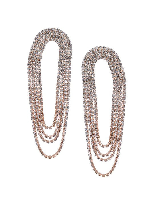 Rose Gold-Plated Cubic Zirconia-Studded Jewellery Set