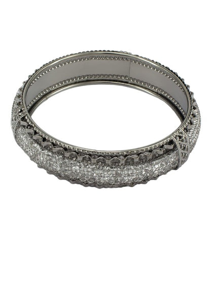 Set of 2 Gun Metal Crystal Beaded Bangle Set