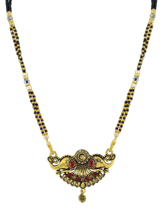 Golden Designer Black Beaded Mangalsutra