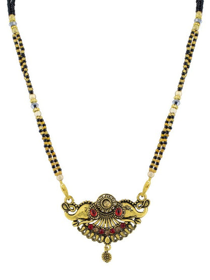 Golden Designer Black Beaded Mangalsutra