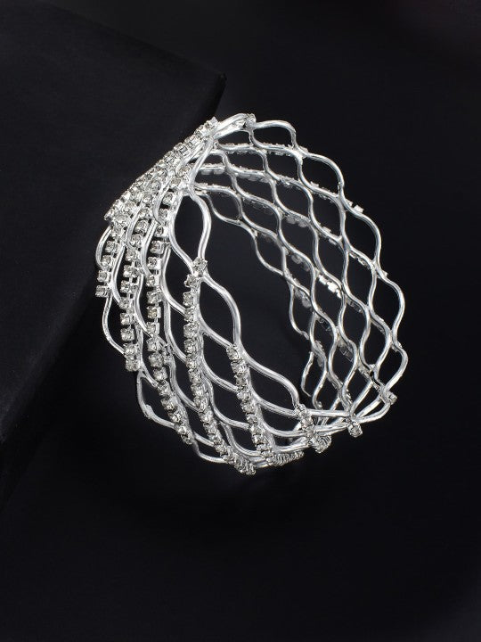 Silver Plated Rhinestone studded Bangle