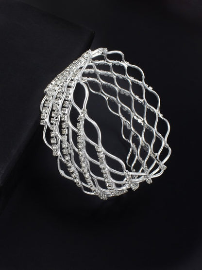 Silver Plated Rhinestone studded Bangle