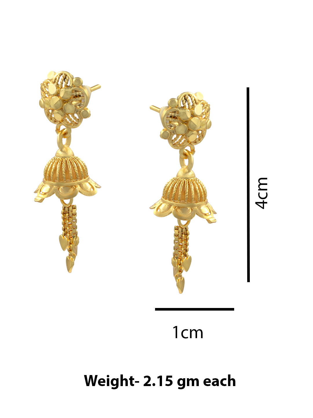 Gold Plated Floral Jhumki Drop Earrings