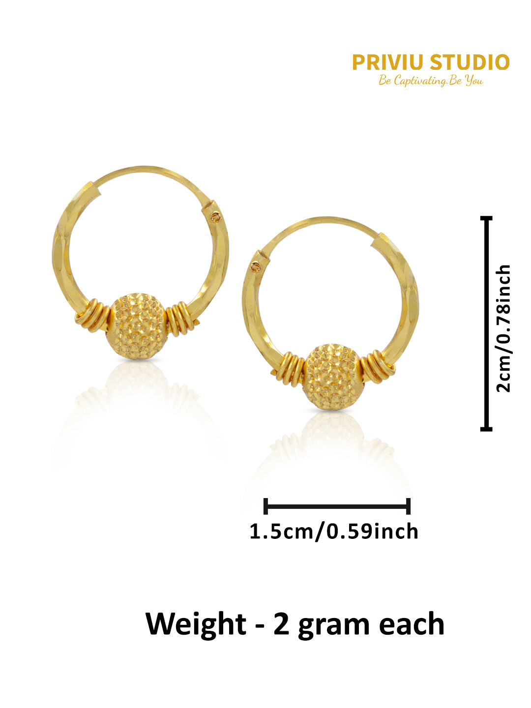 Gold-Plated Circular Hoop Earrings