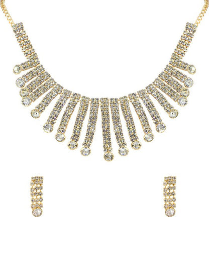 Gold-Plated CZ Studded Jewellery Set