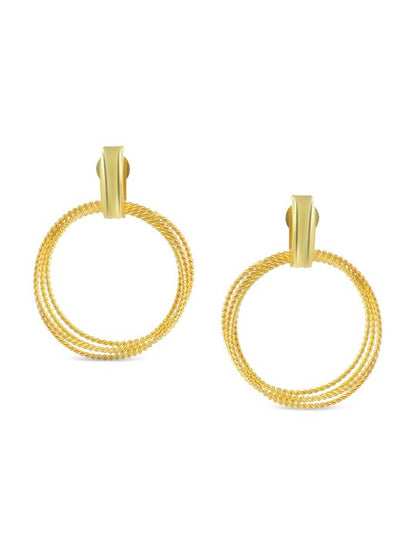 Gold Plated Circular Dangle Earrings