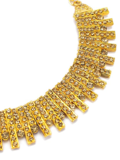 Gold-Plated Cubic Zirconia Studded Jewellery Set