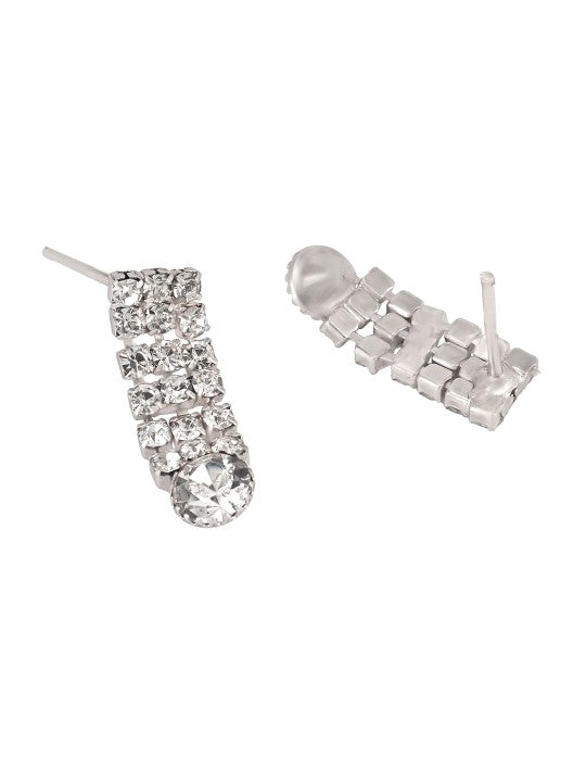 Silver-Plated CZ Studded Jewellery Set