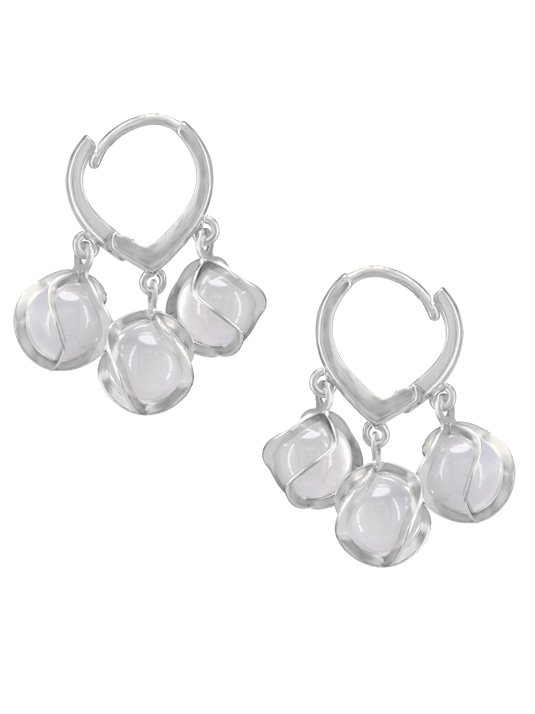 Silver Plated Contemporary Hoop Trendy Earrings