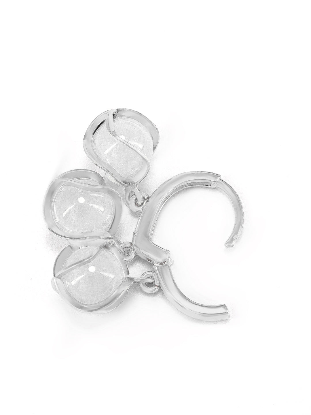 Silver Plated Contemporary Hoop Trendy Earrings