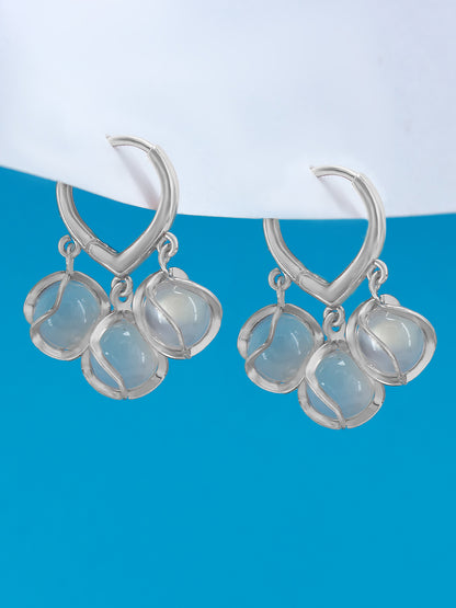 Silver Plated Contemporary Hoop Trendy Earrings