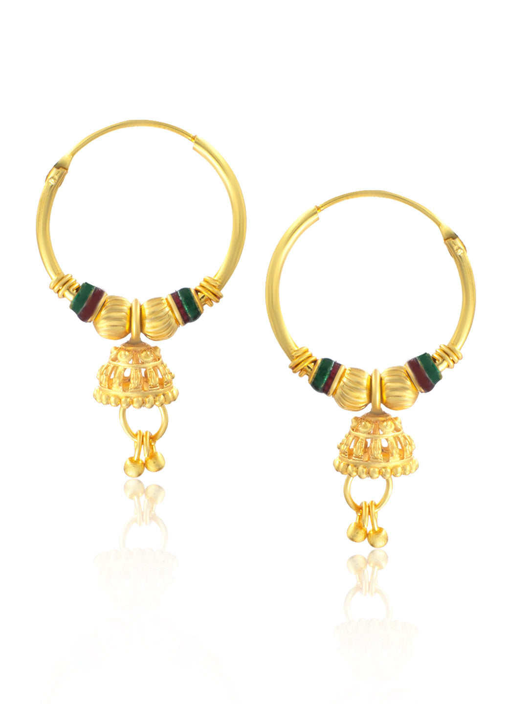 Gold-Plated Dome Shaped Hoop Earrings