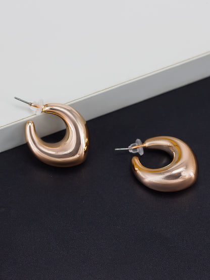 Gold Plated Half Hoop Earrings For Women