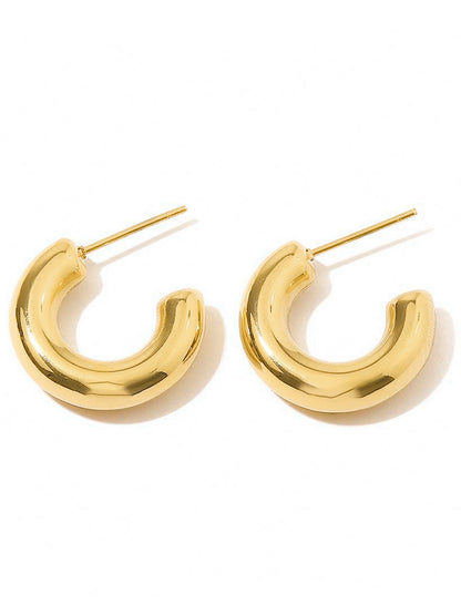 Gold Plated Half Hoop Earrings For Women