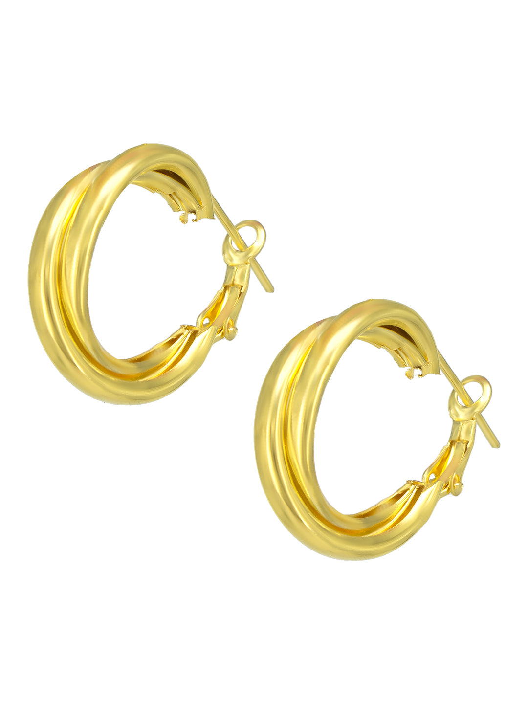 Pack of 6 Gold Plated Hoops & Studs Earrings