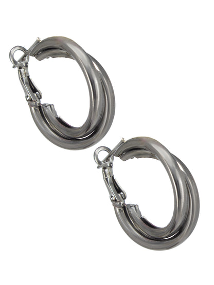 Pack of 4 Silver Plated Hoop & Drop Earrings