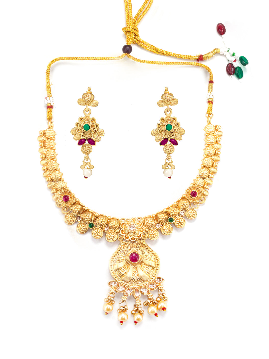 Gold Plated Kundan Studded Jewellery Set