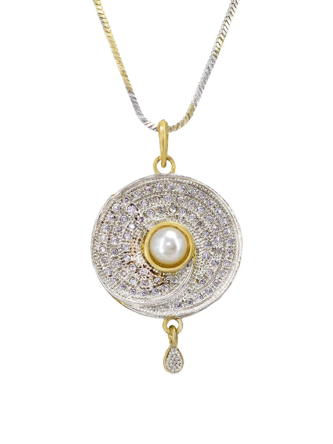 Gold Plated Circular AD Pendant Set