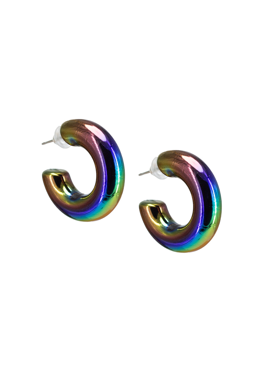 Multicolor Half Hoop Earrings