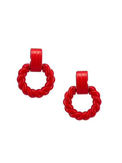 Red Dangle Drop Earrings