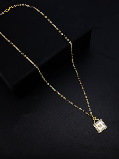 Gold-Plated Stainless-Steel Trendy Pendant with Chain