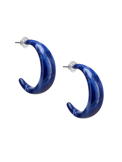 Blue Half Hoop Earrings