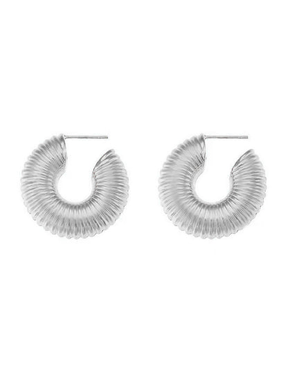 Silver Plated Half Hoop Earrings For Women