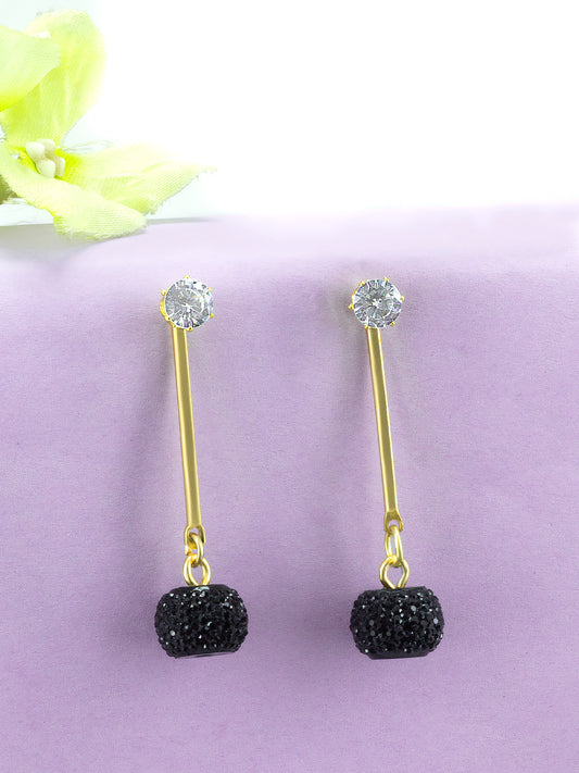 Black Gold Plated Drop Earrings