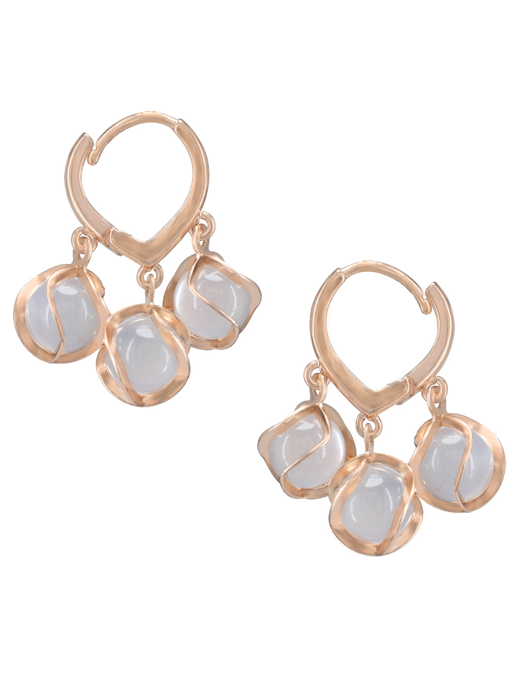 Rose Gold Plated Contemporary Hoop Earrings