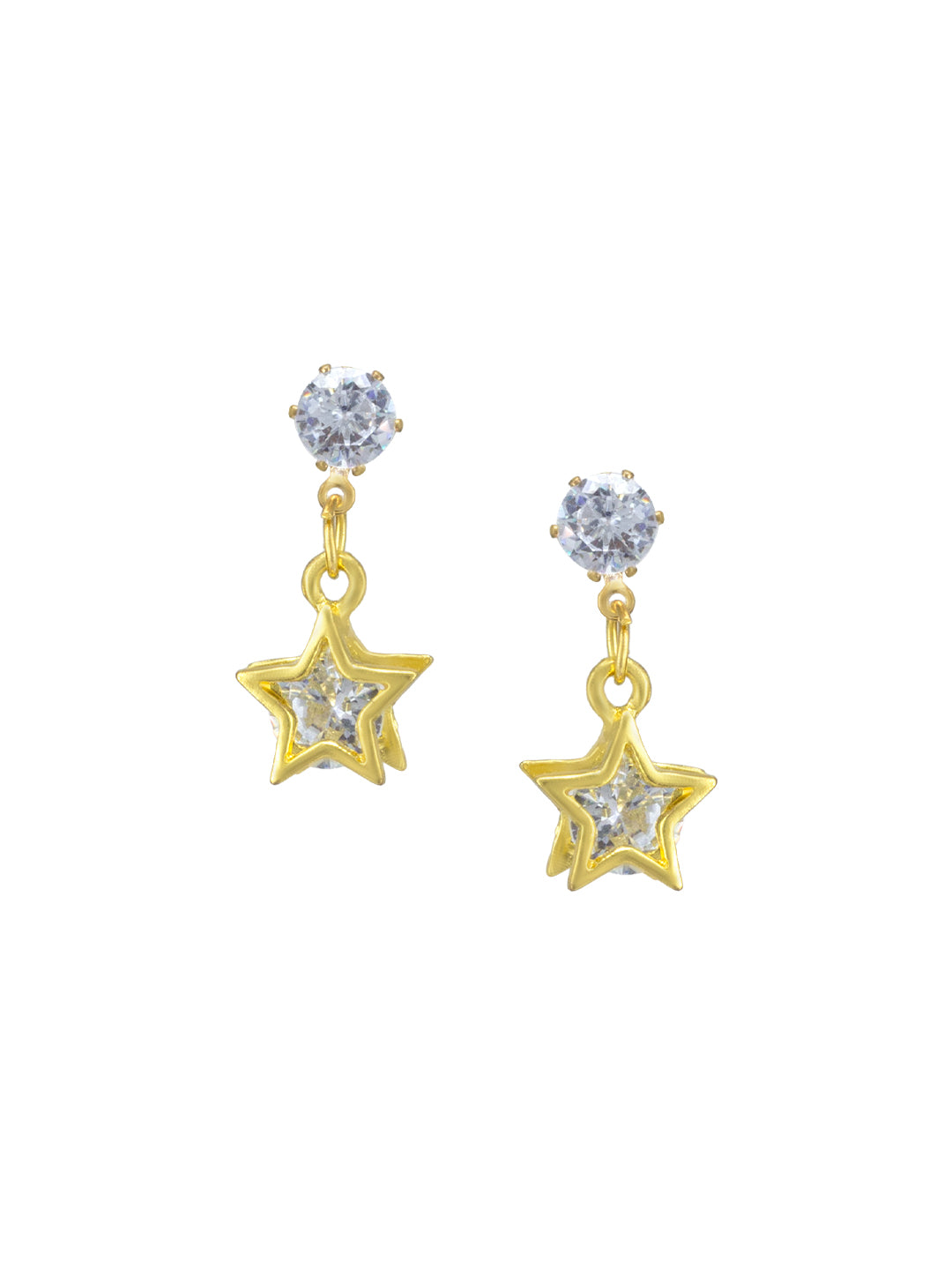 Gold Plated Star Drop Earrings