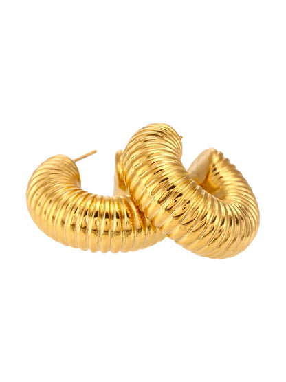 Gold Plated Half Hoop Earrings For Women