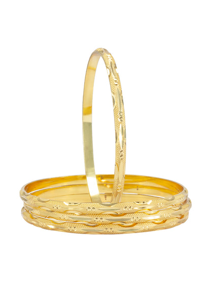 Set of 4 Gold Plated Minimal Bangles