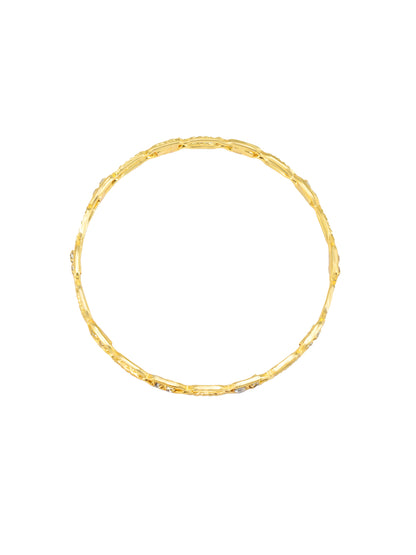 Set Of 4 Gold-Plated Rhinestone Studded Bangles