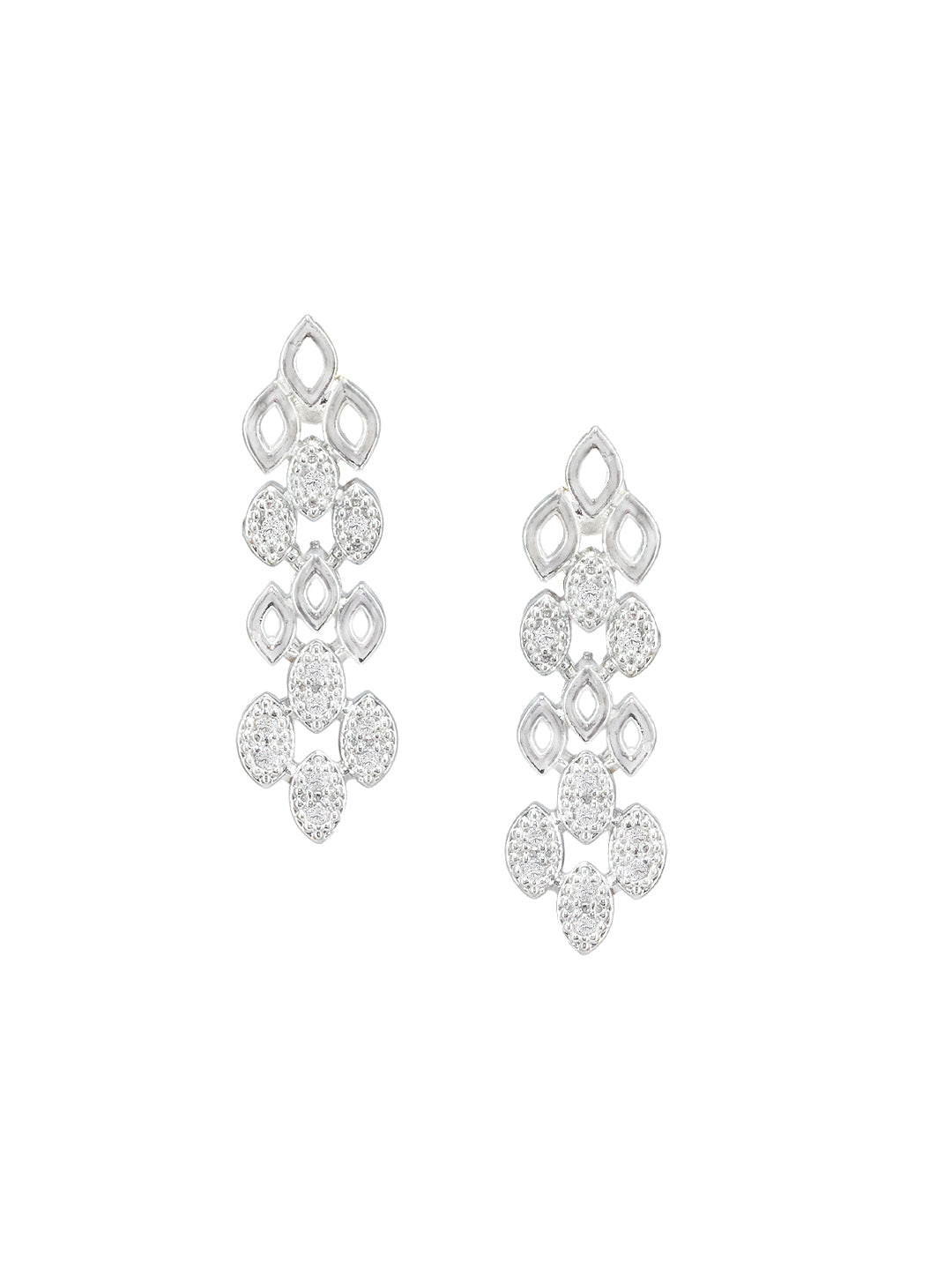 Rhodium Plated American Diamond Jewellery Set