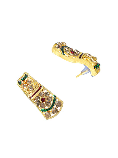 Gold-Plated Stones-Studded Rajwadi Jewellery Set