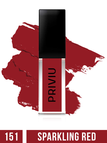 Metallic Matte Liquid Lipstick 4.5 ml- Sparkling Red 151