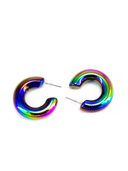 Multicolor Half Hoop Earrings