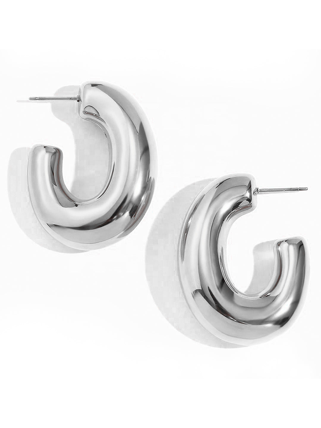 Silver Gold Plated Half Hoop Earrings For Women