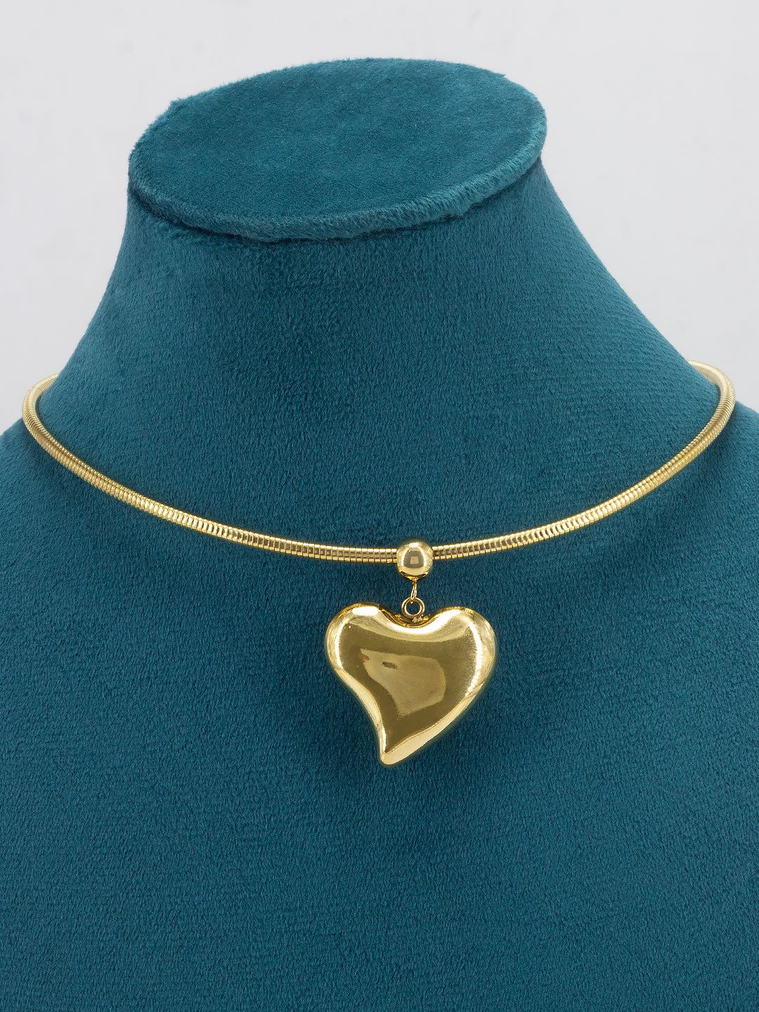 Stainless Steel Heart Hasli Choker Necklace | Trendy Anti Tarnish Gold Plated Choker Necklace