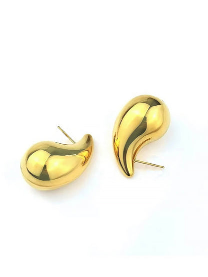 Gold Plated Chunky Doom Studs Earrings for Women