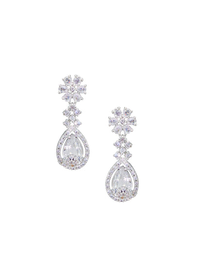 Rhodium Plated American Diamond Jewellery Set