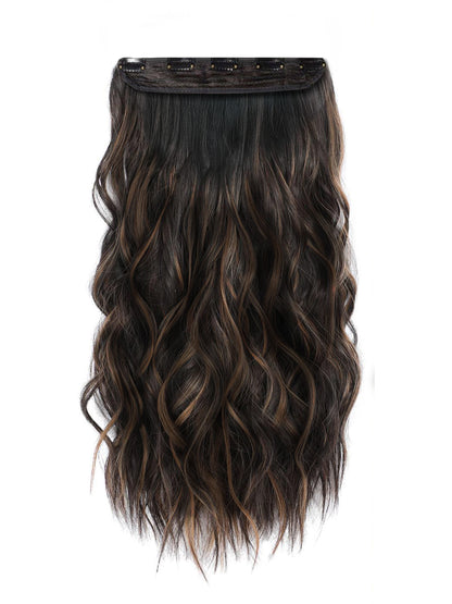 Curly Wavy 5 Clip-In Hair Extension - Natural Golden & Brown