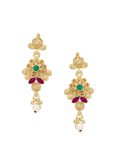 Gold Plated Kundan Studded Jewellery Set