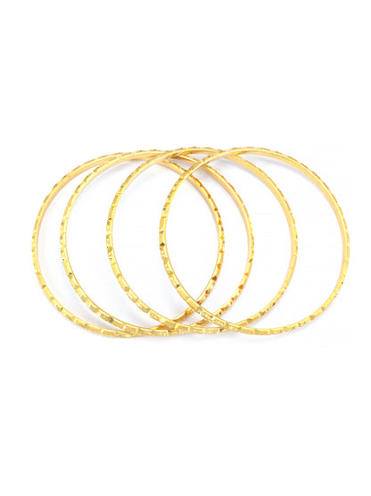 Set of 4 Gold Plated Minimal Bangles