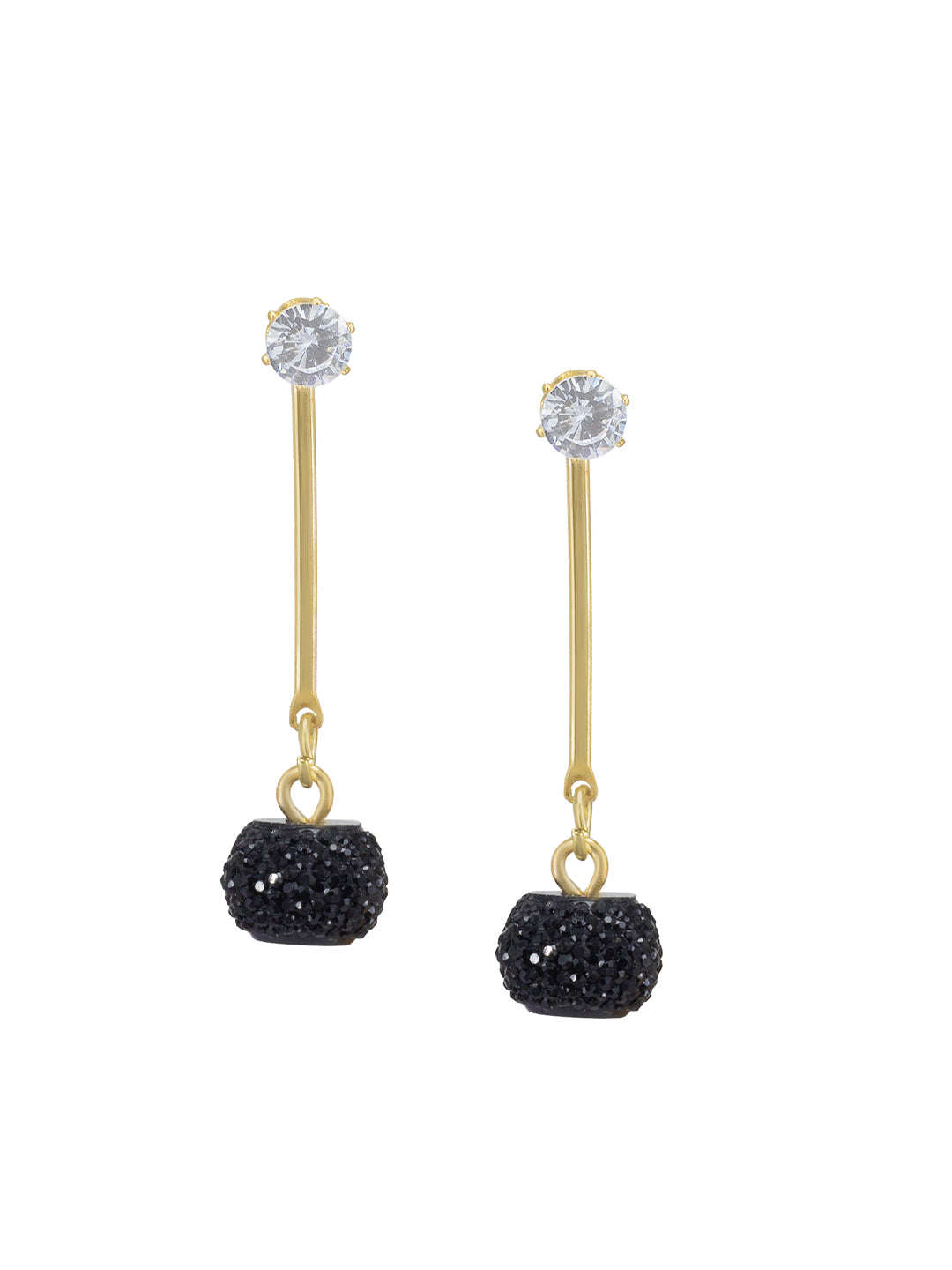 Black Gold Plated Drop Earrings