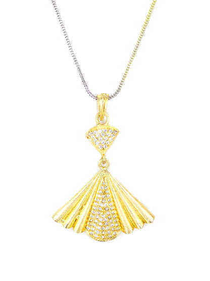 Gold Plated American Diamond Studded Pendant Set