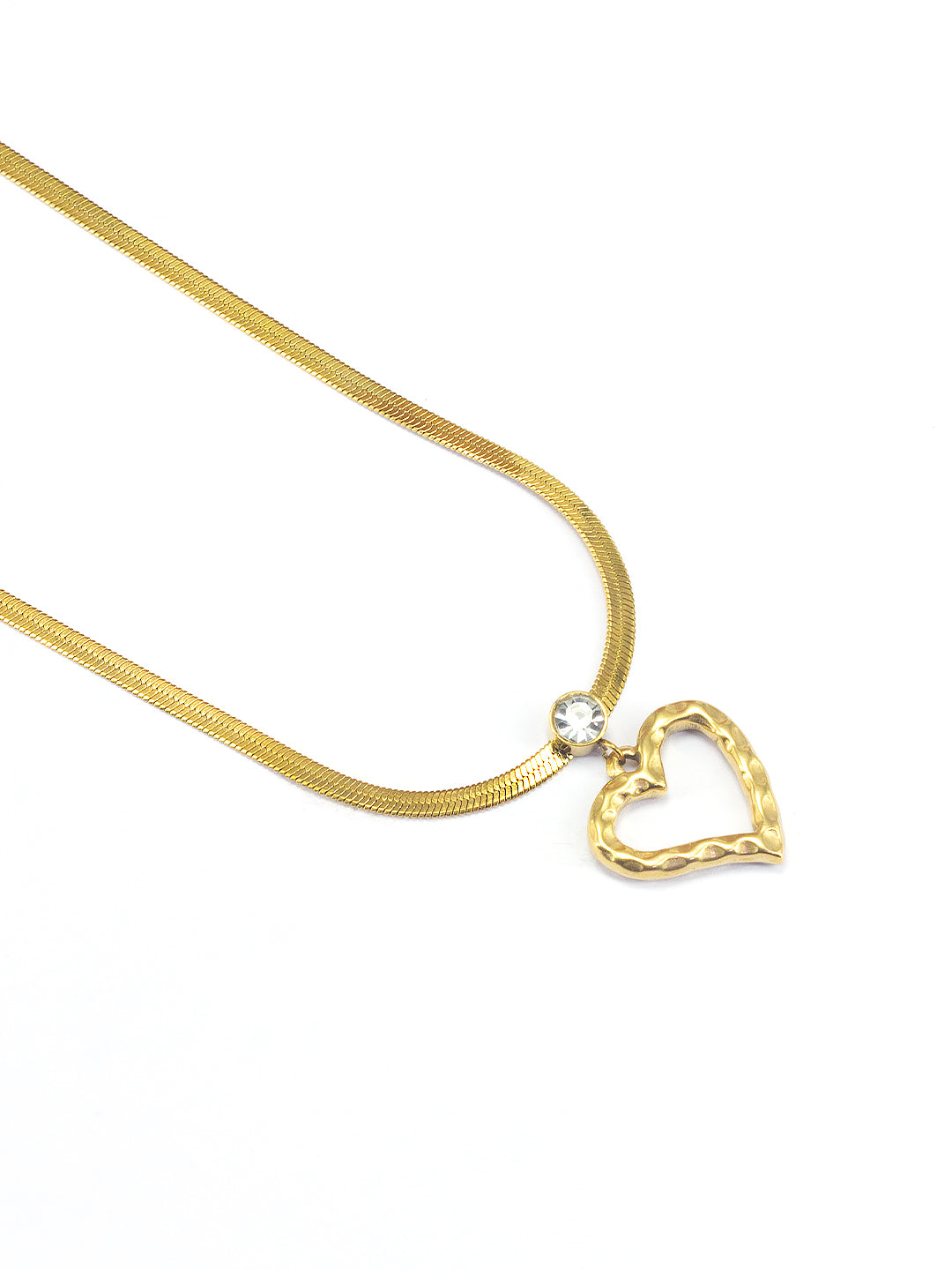 AD Heart Stainless Steel Chain Necklace | Trendy Gold-Plated Anti Tarnish Chain Necklace