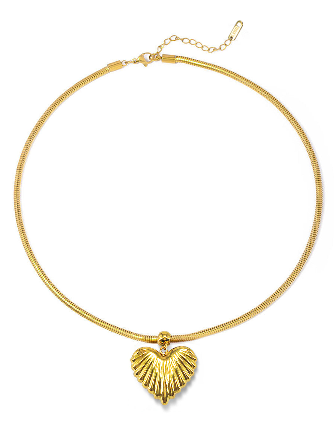 Stainless Steel Heart Hasli Choker Necklace | Trendy Anti Tarnish Gold Plated Choker Necklace