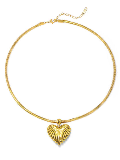 Stainless Steel Heart Hasli Choker Necklace | Trendy Anti Tarnish Gold Plated Choker Necklace