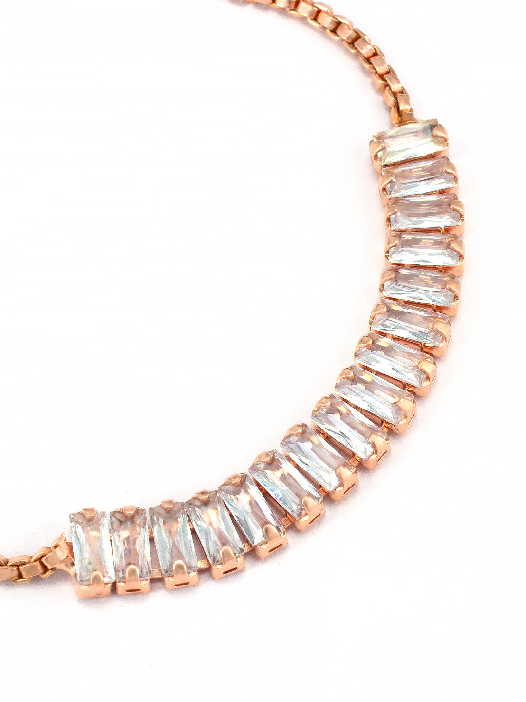 Rose Gold Plated CZ Studded Wrap Bracelet